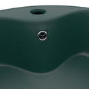 tsilova vidaXL Badezimmer-Waschbecken Luxus-Waschbecken mit Überlauf Matt Dunkelgrün 36x13 cm Keramik