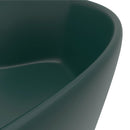 tsilova vidaXL Badezimmer-Waschbecken Luxus-Waschbecken mit Überlauf Matt Dunkelgrün 36x13 cm Keramik