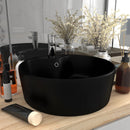 tsilova vidaXL Badezimmer-Waschbecken Luxus-Waschbecken mit Überlauf Matt-Schwarz 36x13 cm Keramik
