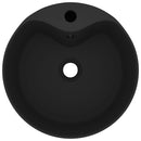 tsilova vidaXL Badezimmer-Waschbecken Luxus-Waschbecken mit Überlauf Matt-Schwarz 36x13 cm Keramik
