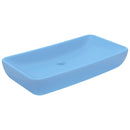 tsilova vidaXL Badezimmer-Waschbecken Luxus-Waschbecken Rechteckig Matt Hellblau 71x38 cm Keramik