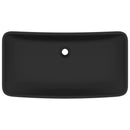 tsilova vidaXL Badezimmer-Waschbecken Luxus-Waschbecken Rechteckig Matt Schwarz 71x38 cm Keramik