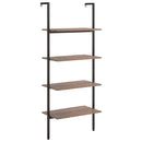 tsilova vidaXL Bücherregale & Bücherschränke Anlehnregal mit 4 Ablagen Dunkelbraun und Schwarz 64x35x152,5cm