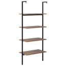 tsilova vidaXL Bücherregale & Bücherschränke Anlehnregal mit 4 Ablagen Dunkelbraun und Schwarz 64x35x152,5cm