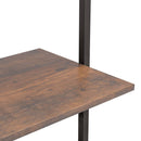 tsilova vidaXL Bücherregale & Bücherschränke Anlehnregal mit 4 Ablagen Dunkelbraun und Schwarz 64x35x152,5cm
