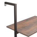 tsilova vidaXL Bücherregale & Bücherschränke Anlehnregal mit 4 Ablagen Dunkelbraun und Schwarz 64x35x152,5cm