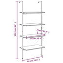tsilova vidaXL Bücherregale & Bücherschränke Anlehnregal mit 4 Ablagen Dunkelbraun und Schwarz 64x35x152,5cm