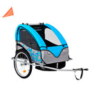 tsilova vidaXL Fahrradanhänger 2-in-1 Kinder Fahrradanhänger & Kinderwagen Blau und Grau