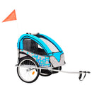 tsilova vidaXL Fahrradanhänger 2-in-1 Kinder Fahrradanhänger & Kinderwagen Blau und Grau