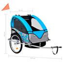 tsilova vidaXL Fahrradanhänger 2-in-1 Kinder Fahrradanhänger & Kinderwagen Blau und Grau
