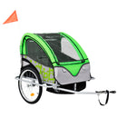 tsilova vidaXL Fahrradanhänger 2-in-1 Kinder Fahrradanhänger & Kinderwagen Grün und Grau