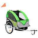 tsilova vidaXL Fahrradanhänger 2-in-1 Kinder Fahrradanhänger & Kinderwagen Grün und Grau