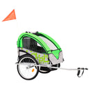 tsilova vidaXL Fahrradanhänger 2-in-1 Kinder Fahrradanhänger & Kinderwagen Grün und Grau