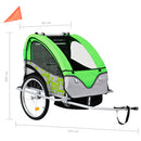 tsilova vidaXL Fahrradanhänger 2-in-1 Kinder Fahrradanhänger & Kinderwagen Grün und Grau