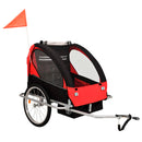 tsilova vidaXL Fahrradanhänger 2-in-1 Kinder Fahrradanhänger & Kinderwagen Schwarz und Rot