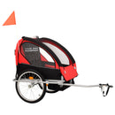 tsilova vidaXL Fahrradanhänger 2-in-1 Kinder Fahrradanhänger & Kinderwagen Schwarz und Rot