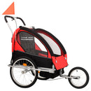 tsilova vidaXL Fahrradanhänger 2-in-1 Kinder Fahrradanhänger & Kinderwagen Schwarz und Rot