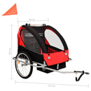 tsilova vidaXL Fahrradanhänger 2-in-1 Kinder Fahrradanhänger & Kinderwagen Schwarz und Rot
