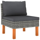 tsilova vidaXL Gartenmöbel-Sets 10-tlg. Garten-Lounge-Set mit Kissen Poly Rattan Grau