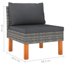tsilova vidaXL Gartenmöbel-Sets 10-tlg. Garten-Lounge-Set mit Kissen Poly Rattan Grau