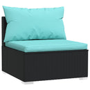 tsilova vidaXL Gartenmöbel-Sets 10-tlg. Garten-Lounge-Set mit Kissen Schwarz Poly Rattan