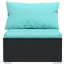 tsilova vidaXL Gartenmöbel-Sets 10-tlg. Garten-Lounge-Set mit Kissen Schwarz Poly Rattan