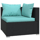 tsilova vidaXL Gartenmöbel-Sets 10-tlg. Garten-Lounge-Set mit Kissen Schwarz Poly Rattan