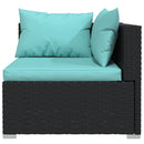 tsilova vidaXL Gartenmöbel-Sets 10-tlg. Garten-Lounge-Set mit Kissen Schwarz Poly Rattan