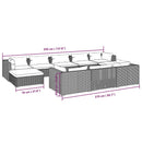 tsilova vidaXL Gartenmöbel-Sets 10-tlg. Garten-Lounge-Set mit Kissen Schwarz Poly Rattan