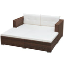 tsilova vidaXL Gartenmöbel-Sets 3-tlg. Garten-Lounge-Set mit Auflagen Poly Rattan Braun