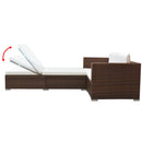 tsilova vidaXL Gartenmöbel-Sets 3-tlg. Garten-Lounge-Set mit Auflagen Poly Rattan Braun