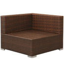 tsilova vidaXL Gartenmöbel-Sets 3-tlg. Garten-Lounge-Set mit Auflagen Poly Rattan Braun