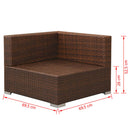 tsilova vidaXL Gartenmöbel-Sets 3-tlg. Garten-Lounge-Set mit Auflagen Poly Rattan Braun
