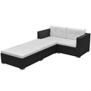 tsilova vidaXL Gartenmöbel-Sets 3-tlg. Garten-Lounge-Set mit Auflagen Poly Rattan Schwarz