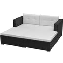 tsilova vidaXL Gartenmöbel-Sets 3-tlg. Garten-Lounge-Set mit Auflagen Poly Rattan Schwarz