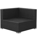 tsilova vidaXL Gartenmöbel-Sets 3-tlg. Garten-Lounge-Set mit Auflagen Poly Rattan Schwarz