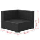 tsilova vidaXL Gartenmöbel-Sets 3-tlg. Garten-Lounge-Set mit Auflagen Poly Rattan Schwarz