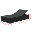 tsilova vidaXL Gartenmöbel-Sets 3-tlg. Garten-Lounge-Set mit Auflagen Poly Rattan Schwarz