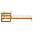 tsilova vidaXL Gartenmöbel-Sets 3-tlg. Garten-Lounge-Set mit Cremeweißen Kissen Massivholz Akazie