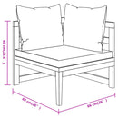 tsilova vidaXL Gartenmöbel-Sets 3-tlg. Garten-Lounge-Set mit Cremeweißen Kissen Massivholz Akazie