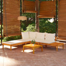 tsilova vidaXL Gartenmöbel-Sets 3-tlg. Garten-Lounge-Set mit Cremeweißen Kissen Massivholz Akazie