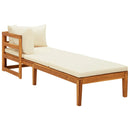 tsilova vidaXL Gartenmöbel-Sets 3-tlg. Garten-Lounge-Set mit Cremeweißen Kissen Massivholz Akazie