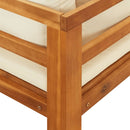 tsilova vidaXL Gartenmöbel-Sets 3-tlg. Garten-Lounge-Set mit Cremeweißen Kissen Massivholz Akazie