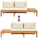 tsilova vidaXL Gartenmöbel-Sets 3-tlg. Garten-Lounge-Set mit Cremeweißen Kissen Massivholz Akazie