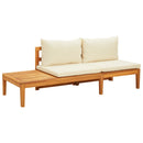 tsilova vidaXL Gartenmöbel-Sets 3-tlg. Garten-Lounge-Set mit Cremeweißen Kissen Massivholz Akazie