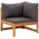 tsilova vidaXL Gartenmöbel-Sets 3-tlg. Garten-Lounge-Set mit Dunkelgrauen Kissen Massivholz Akazie