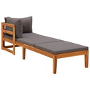 tsilova vidaXL Gartenmöbel-Sets 3-tlg. Garten-Lounge-Set mit Dunkelgrauen Kissen Massivholz Akazie