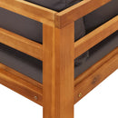 tsilova vidaXL Gartenmöbel-Sets 3-tlg. Garten-Lounge-Set mit Dunkelgrauen Kissen Massivholz Akazie