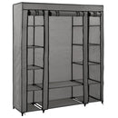 tsilova vidaXL Kleiderschränke Stoffschrank mit Fächern Kleiderstangen Grau 150x45x176cm