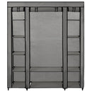 tsilova vidaXL Kleiderschränke Stoffschrank mit Fächern Kleiderstangen Grau 150x45x176cm
